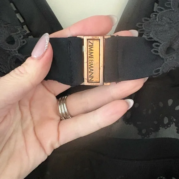 Zimmermann Alchemy Bonded Flutter One Piece Swimsuit lace mesh Size XL BLACK - Picture 6 of 10